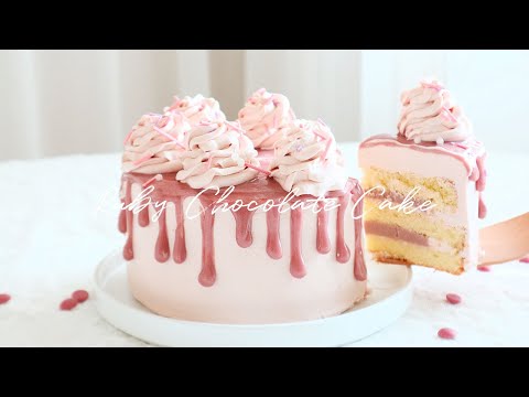 Callebaut Ruby Chocolate Cake Recipe : No Food Coloring! 칼리바우트 루비 초콜릿 케이크 | SweetHailey