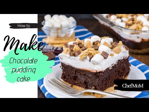 Chocolate S’mores Pudding Cake  | Chef MoM.