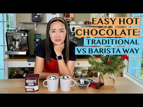 EASY HOT CHOCOLATE USING HERSHEY’S COCOA & CHOCOLATE CHIPS: TRADITIONAL VS CAFE-STYLE