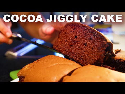 Chocolate jiggly cake | homemade castella