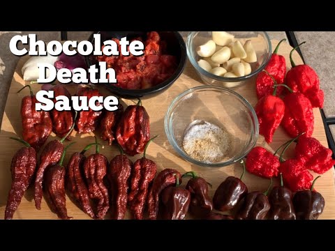 Making chocolate death hot sauce! Tasting too!