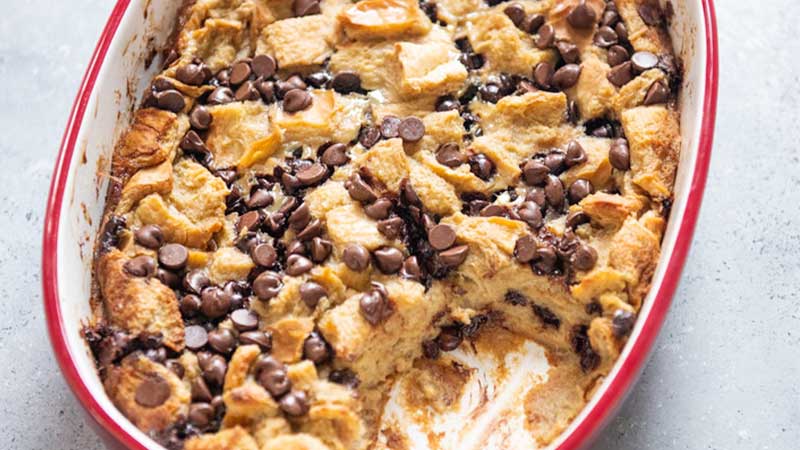 chocolate chip bread pudding recipe