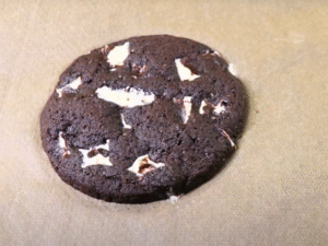 Allow the cookie to rest on the plate until fully cooled and set before moving or eating.