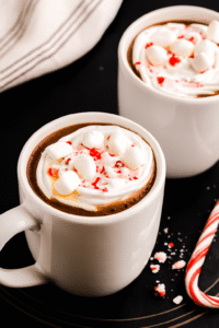 Dress it up: Top with whipped cream, a handful of mini marshmallows, or a sprinkle of crushed candy canes for a festive finish.