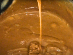 Remove from heat, stir in vanilla and salt, and let cool for 5 minutes to thicken slightly.