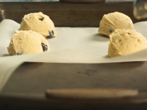 Scoop about 3 tablespoons of dough per cookie, roll into balls, and place on the prepared baking sheet. Press a few extra chocolate chunks on top if desired.