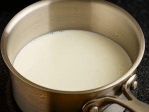 Warm the Milk Pour 2 cups of whole milk into a medium saucepan. Heat gently over medium until steam rises, but don’t let it boil.